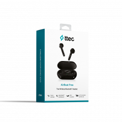 ttec Наушники Беспроводные Блютуз AirBeat Free TWS Черный 2KM133S