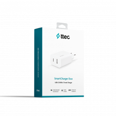 ttec Зарядное устройство (СЗУ) 1 USB-A 1 Type-C 32 Вт SmartCharger Duo PD Белый 2SCS24B