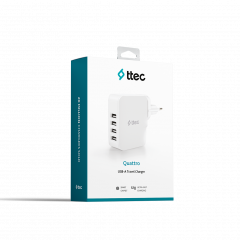 ttec Зарядное устройство (СЗУ) 4 USB-A 25 Вт Quattro Белый 2SC02B