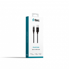 ttec Кабель USB-A - Type-C 120 см Alumi Быстрая зарядка Черный Оплетка 2DK18S